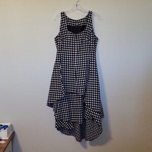 ART Ateliers Rare Toggery Dress Asymmetrical Black White Circle Design Size 10L